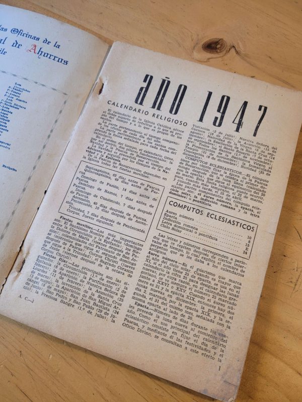 Libro ALMANAQUE (1947)