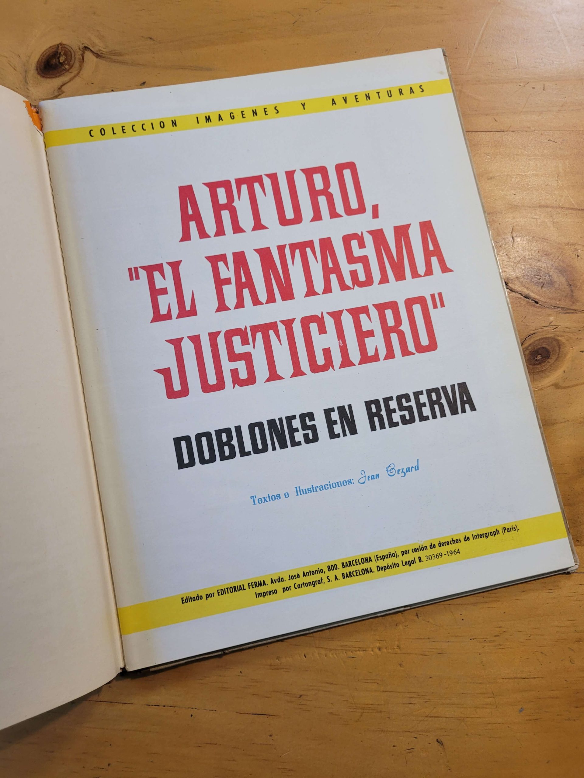 Libro de historietas de ARTURO: EL FANTASMA JUSTICIERO (1965)
