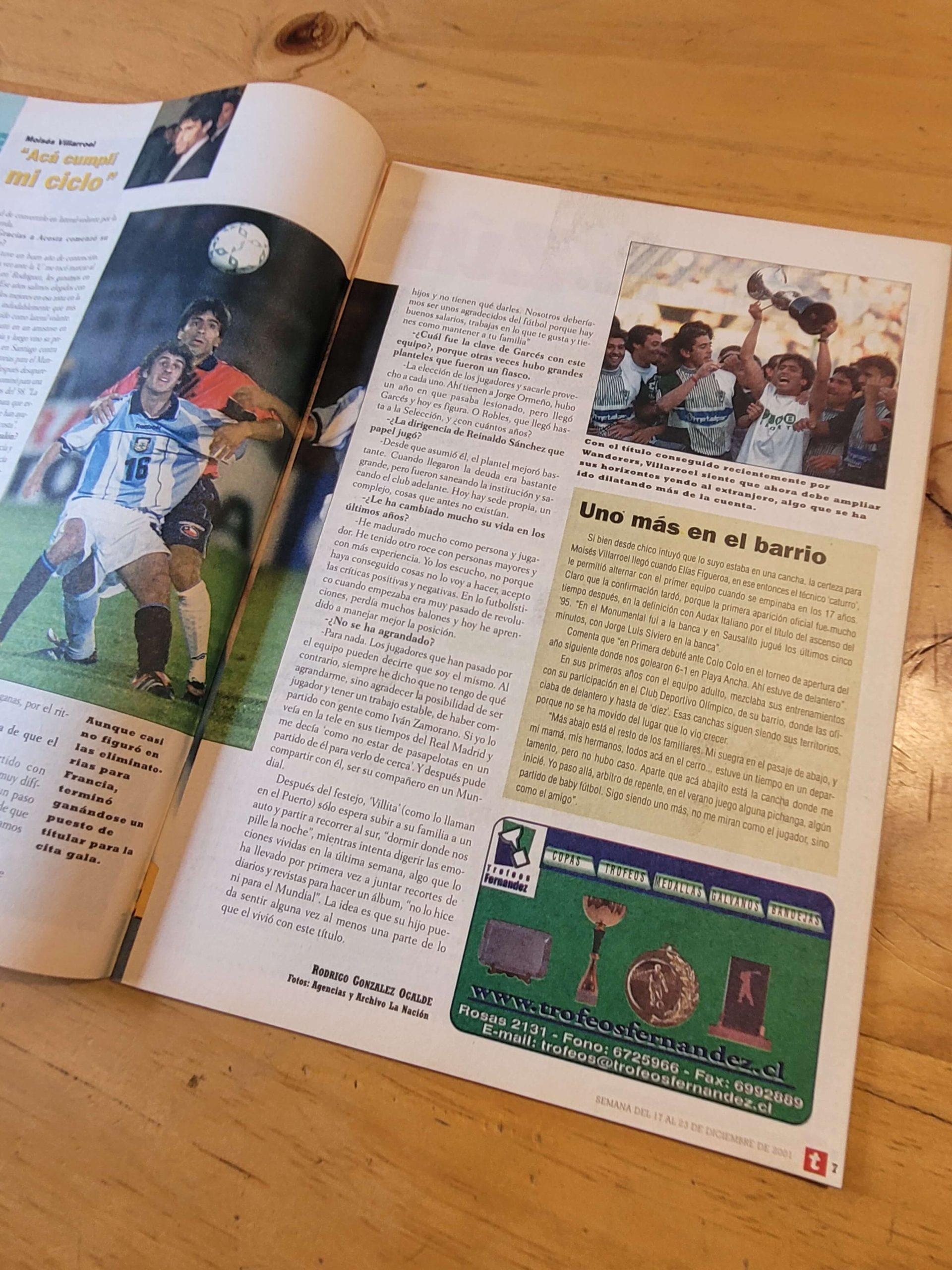 Pack TRIUNFO Wanderers campeón 2001 (x5) - Imagen 6