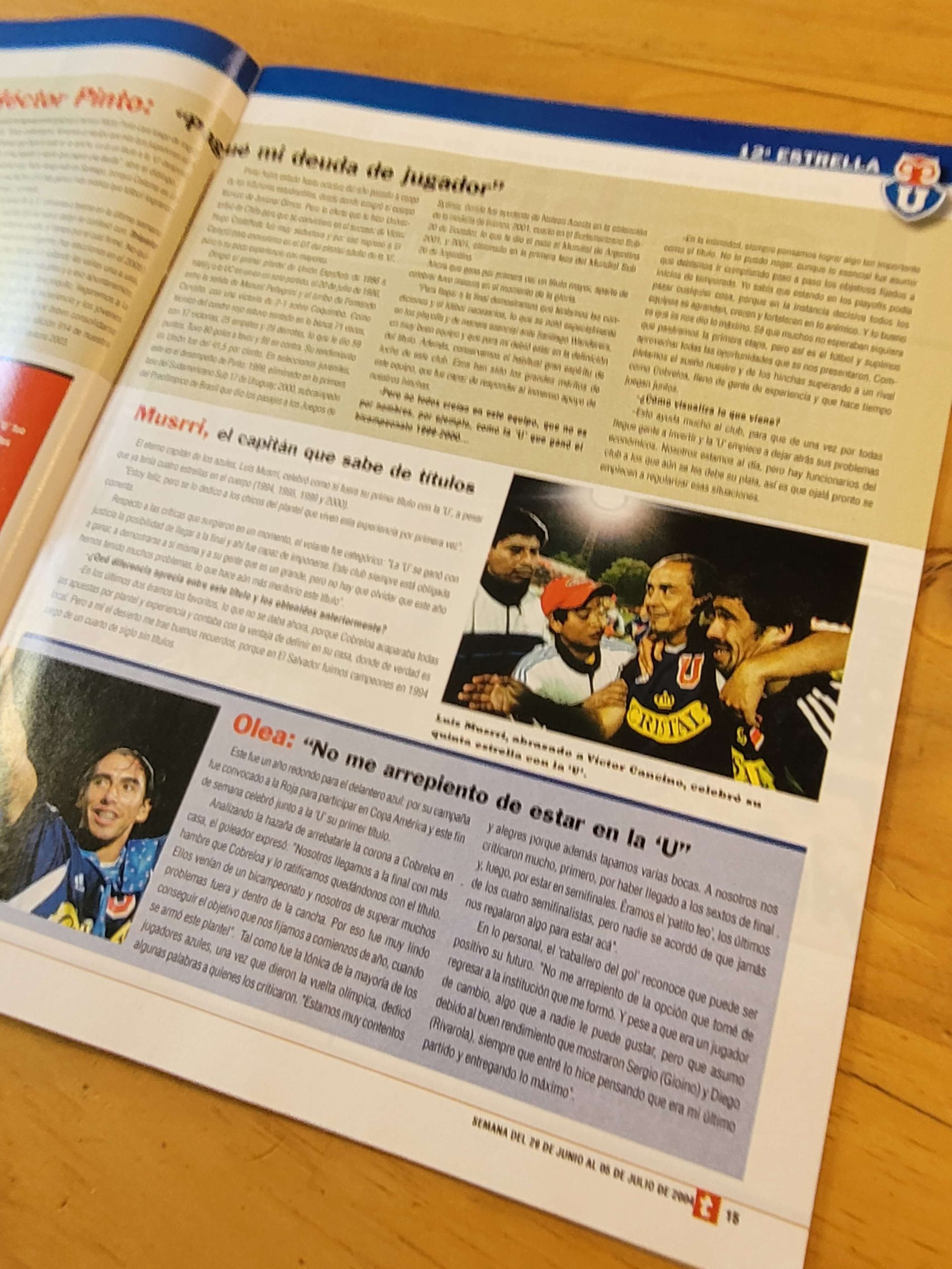 Revista TIRUNFO -U de Chile campeón apertura 2004- - Imagen 7