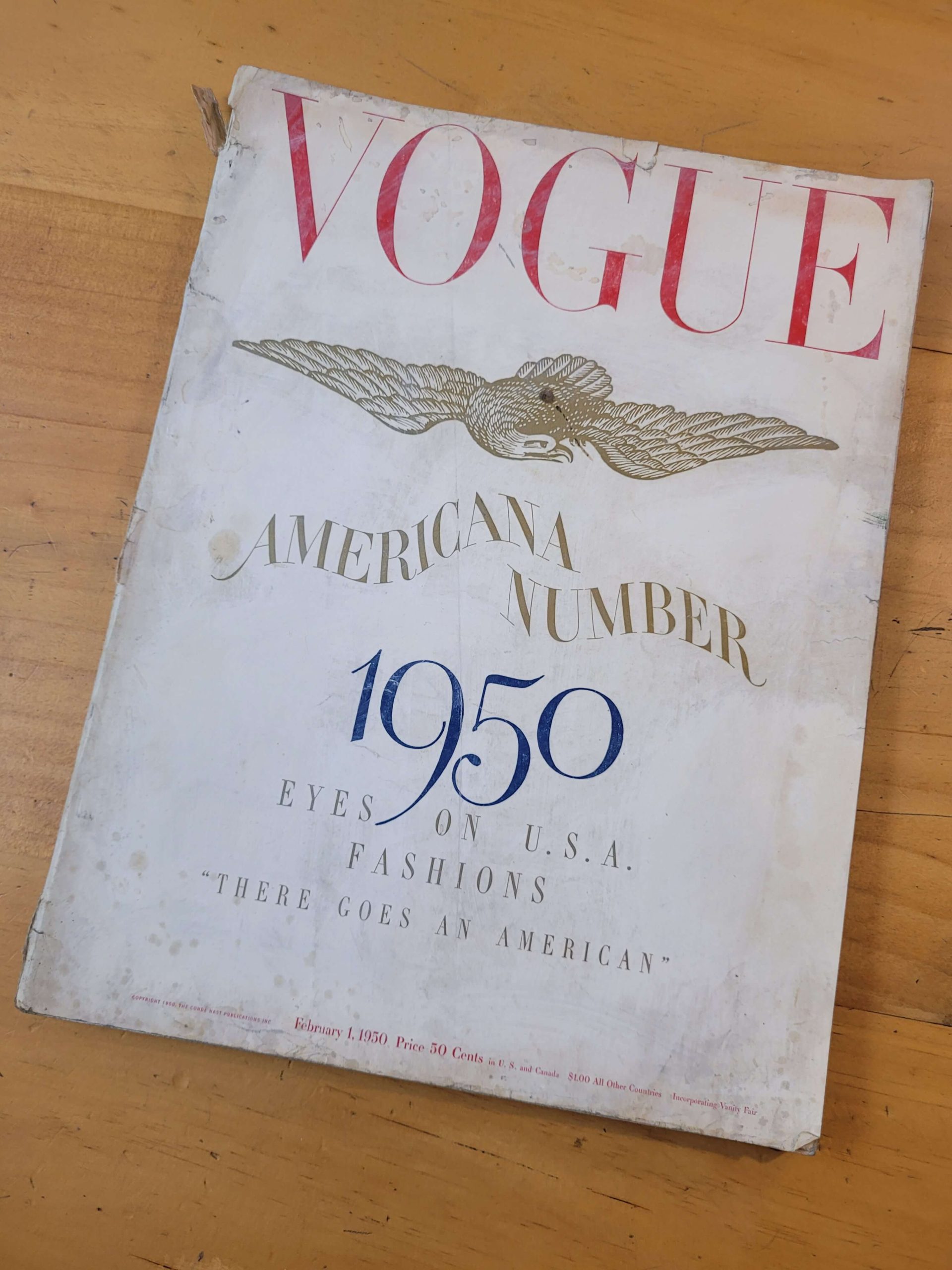 Revista VOGUE febrero 1950 -Especial AMERICANA-