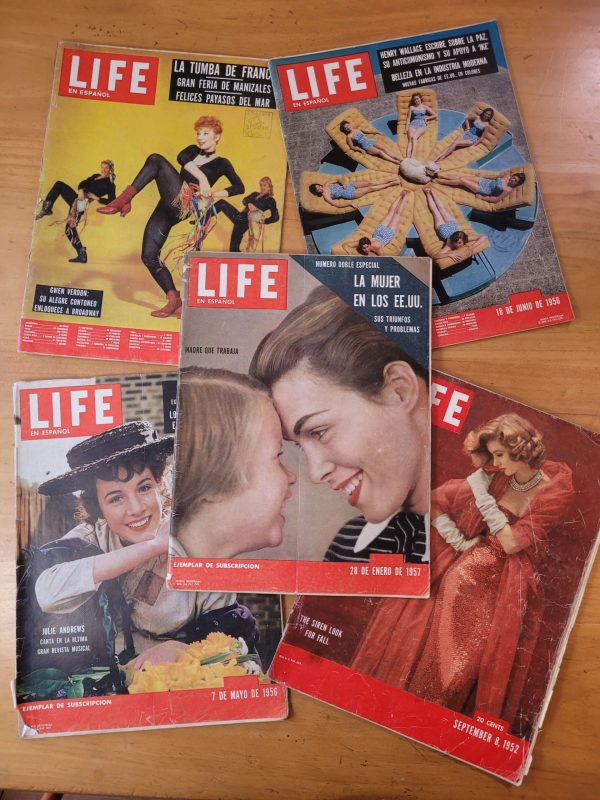 Pack revista LIFE años 50s (x5)