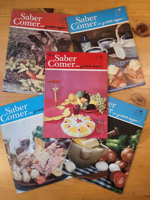 Pack revistas SABER COMER… Y VIVIR MEJOR n°1, años 60s/70s (x5)