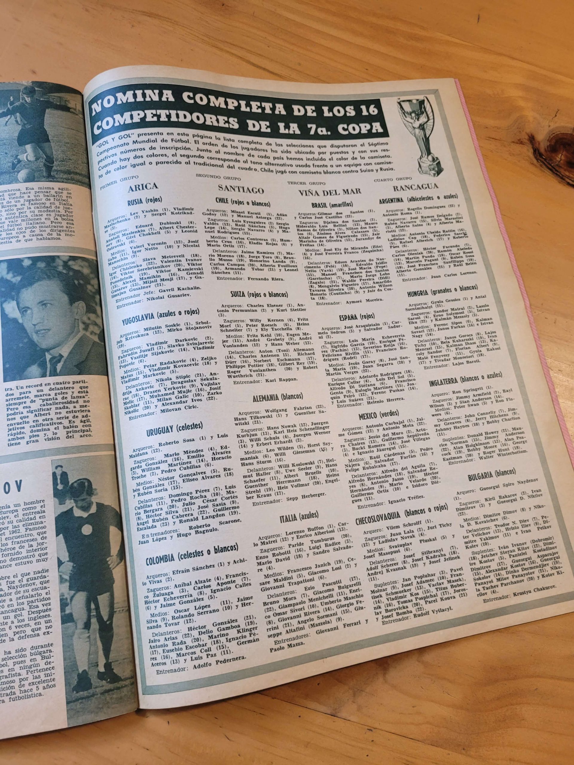 (1962) Revista Gol y Gol: Especial mundial de 1962 “Los 11 chilenos de la hazaña” - Imagen 16