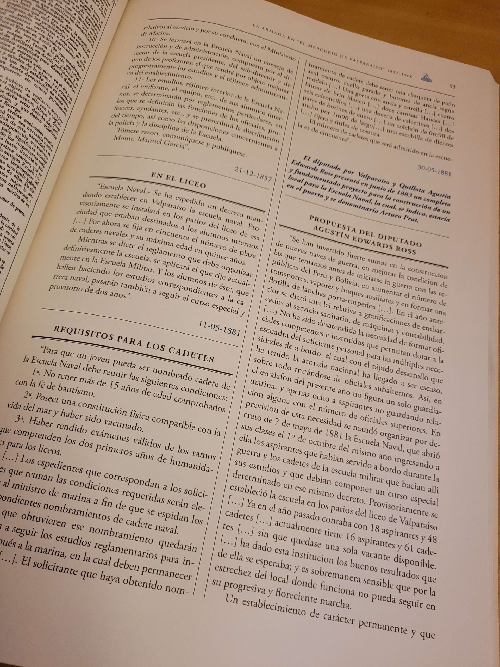 Libro LA ARMADA EN EL MERCURIO DE VALPARAISO 1827-1900 (2012) - Imagen 19