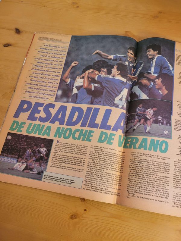 Revista MINUTO 90 descenso de la u de chile en 1989