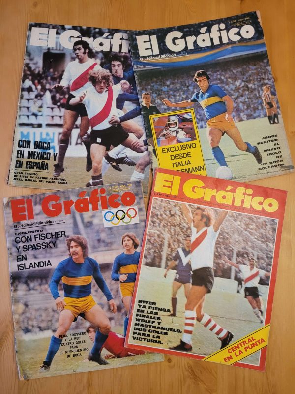 Pack El Gráfico Argentina años 70s -Boca y River- (x4)