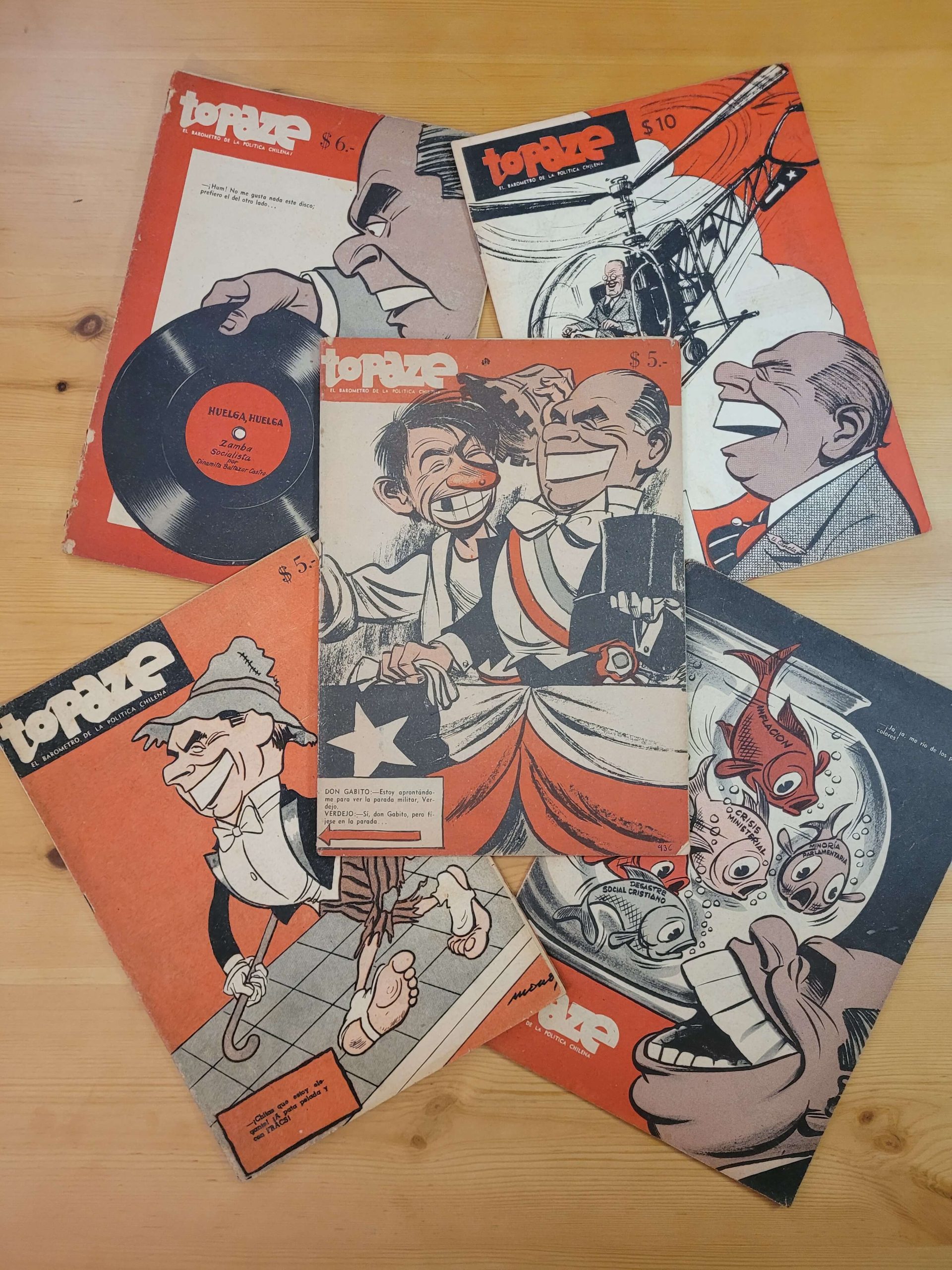 Pack TOPAZE años 50s -Portadas Gabriel Gonzáles Videla- (x5)
