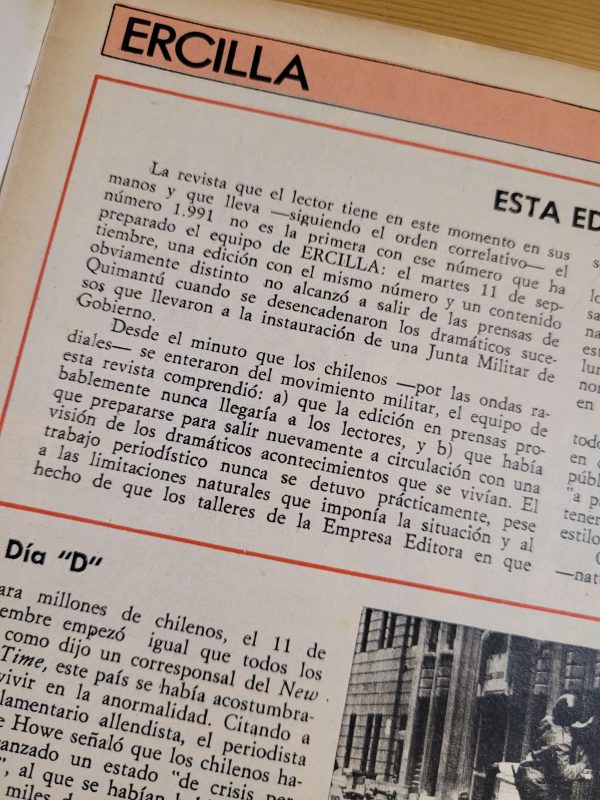 Revista ERCILLA para el 11 de septiembre de 1973