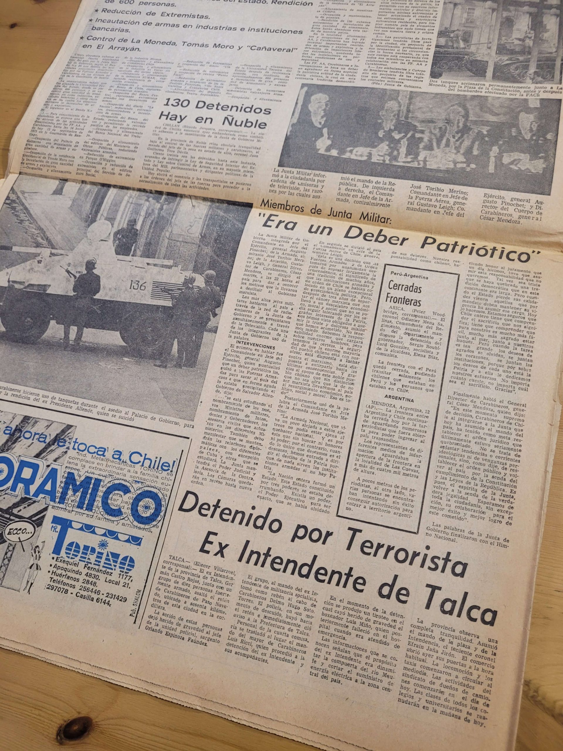 Diario EL MERCURIO -Derrocamiento de Salvador Allende + Diario Oficial Junta de Mando- (1973) - Imagen 16