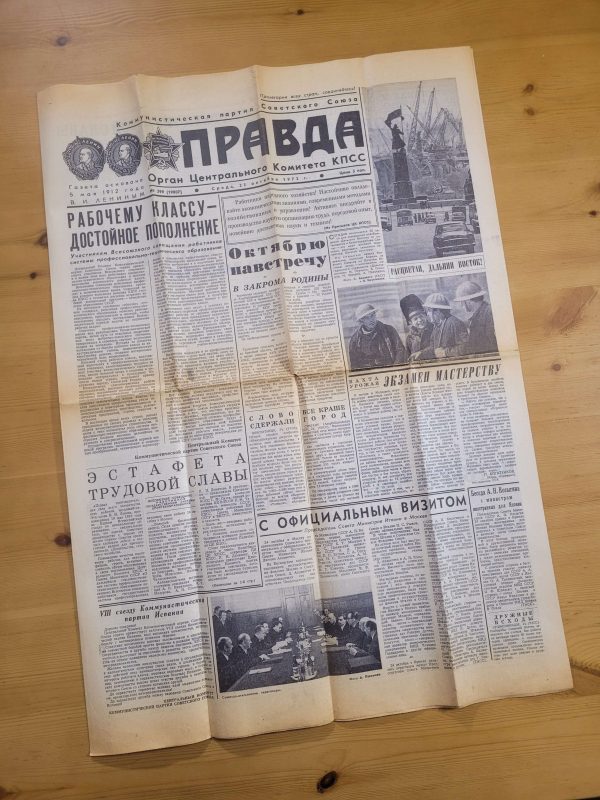 Diario PRAVDA -Unión Soviética- Enviado al ministro Juan Carlos Concha (1972)