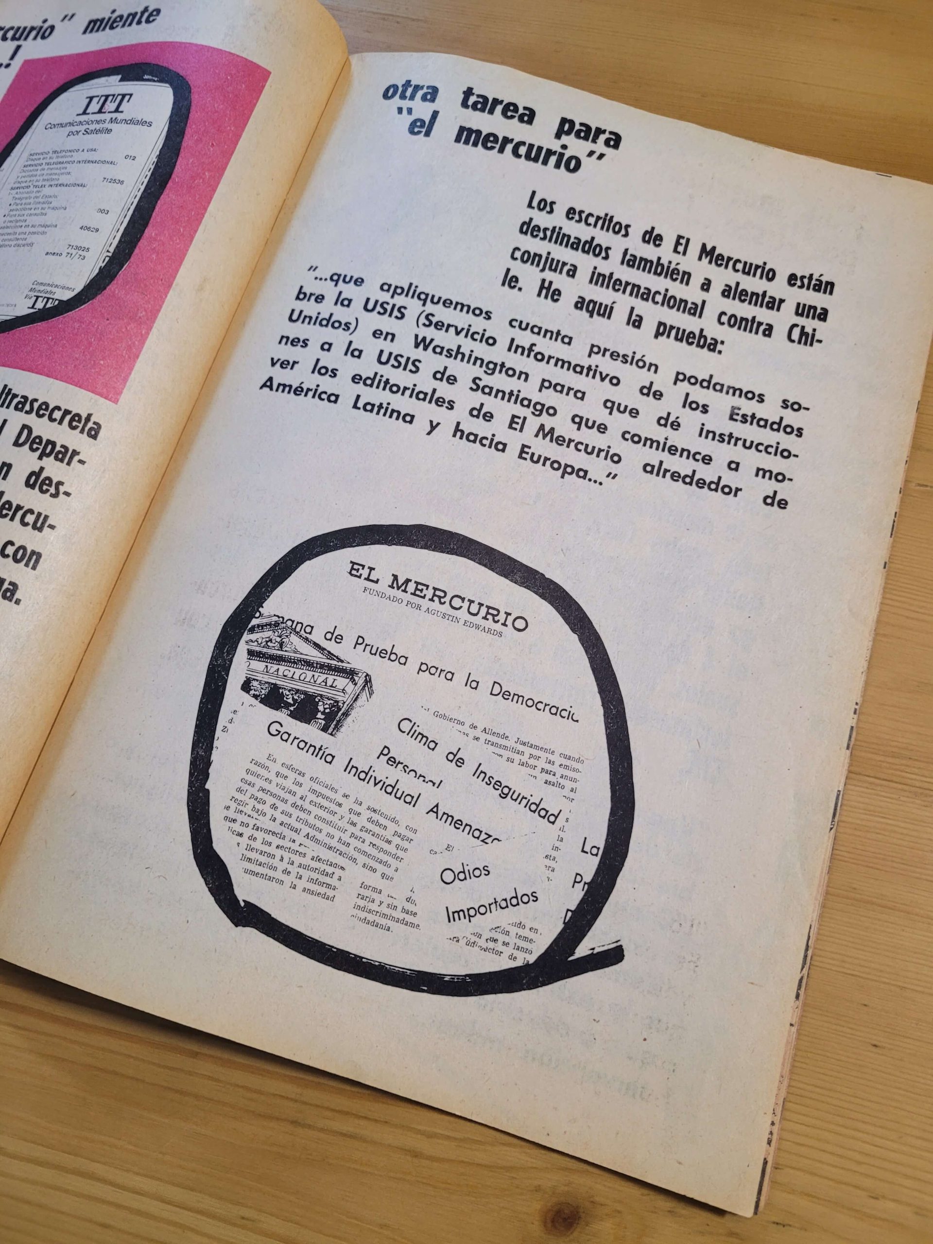 Librillo propagandístico DOCUMENTOS SECRETOS DE LA ITT: COMPLOT CONTRA CHILE -1971- - Imagen 7