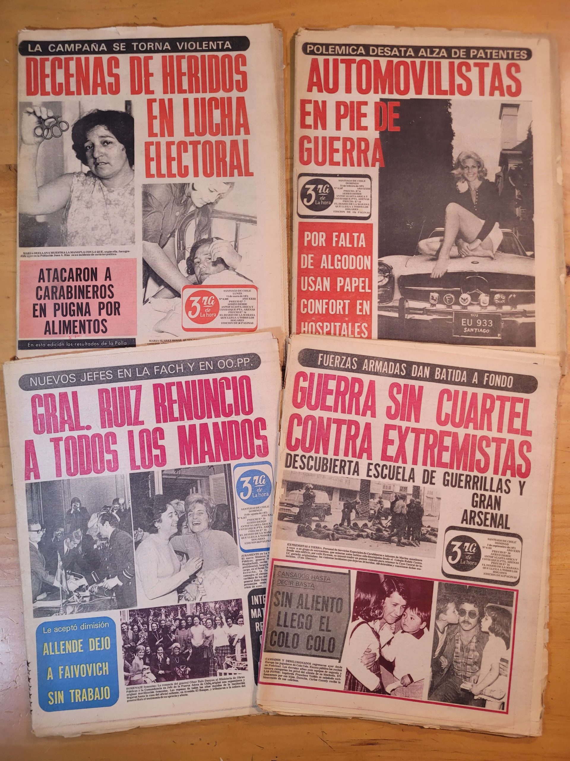 Pack DIARIO LA TERCERA -1973, previos al 11/9- (x4)
