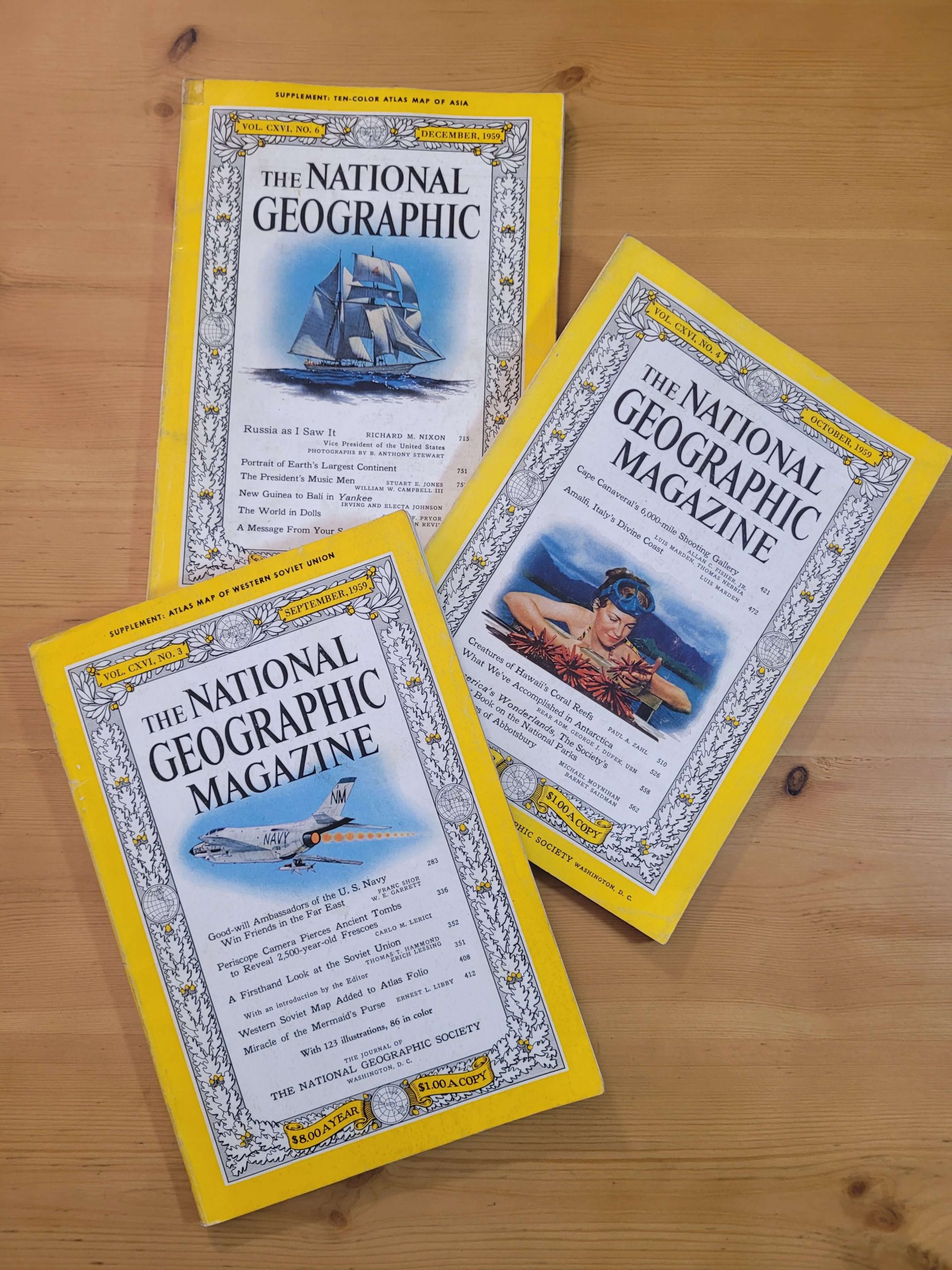 Pack NATIONAL GEOGRAPHIC años 50s (x3)