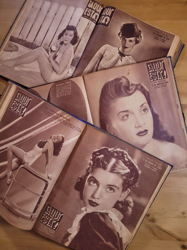 Empastes AQUÍ ESTÁ -Argentina, años 40s- (3 volúmenes / 30 revistas en total)