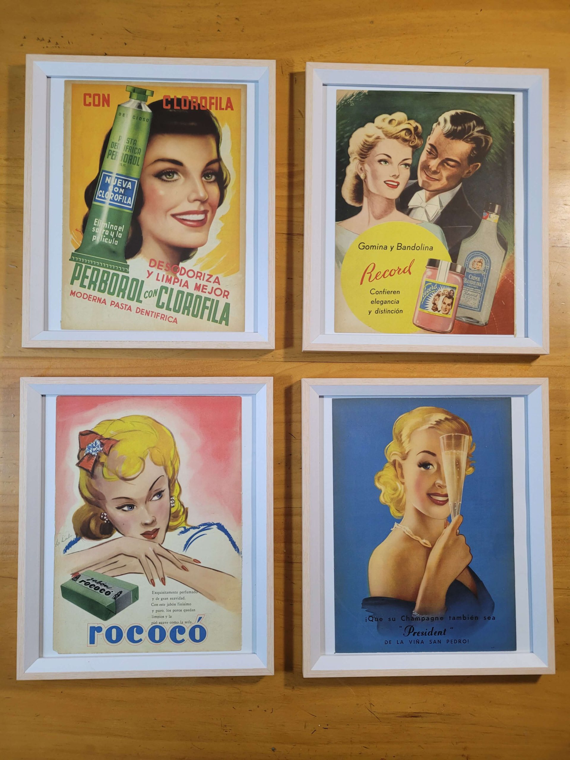 Pack cuadros PUBLICIDAD CHILENA FEMENINA n°2 (años 40s)