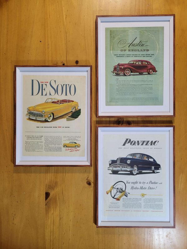 Pack cuadros PUBLICIDAD AUTOS CLÁSICOS (años 40s)