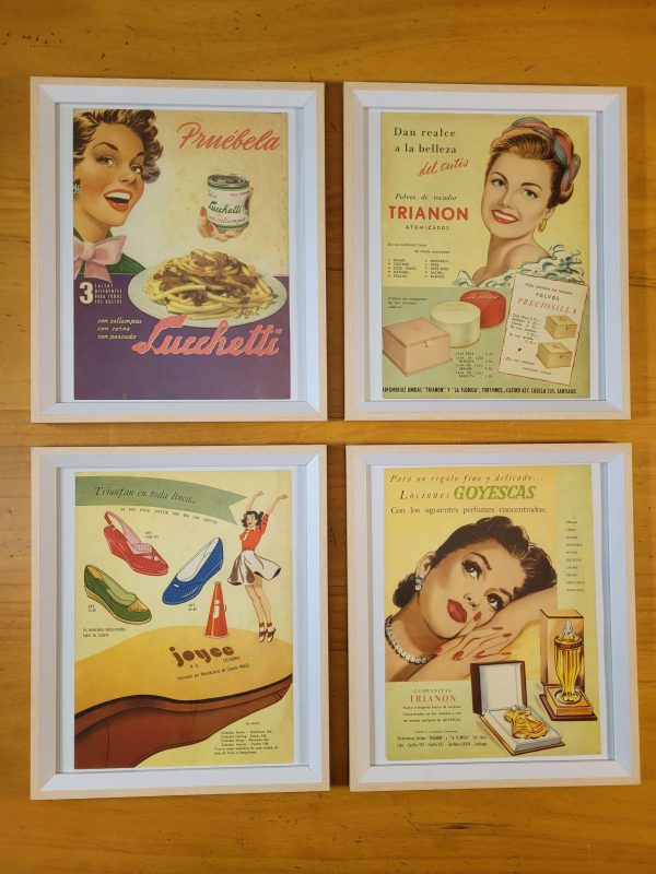 Pack cuadros PUBLICIDAD CHILENA FEMENINA (años 40s)