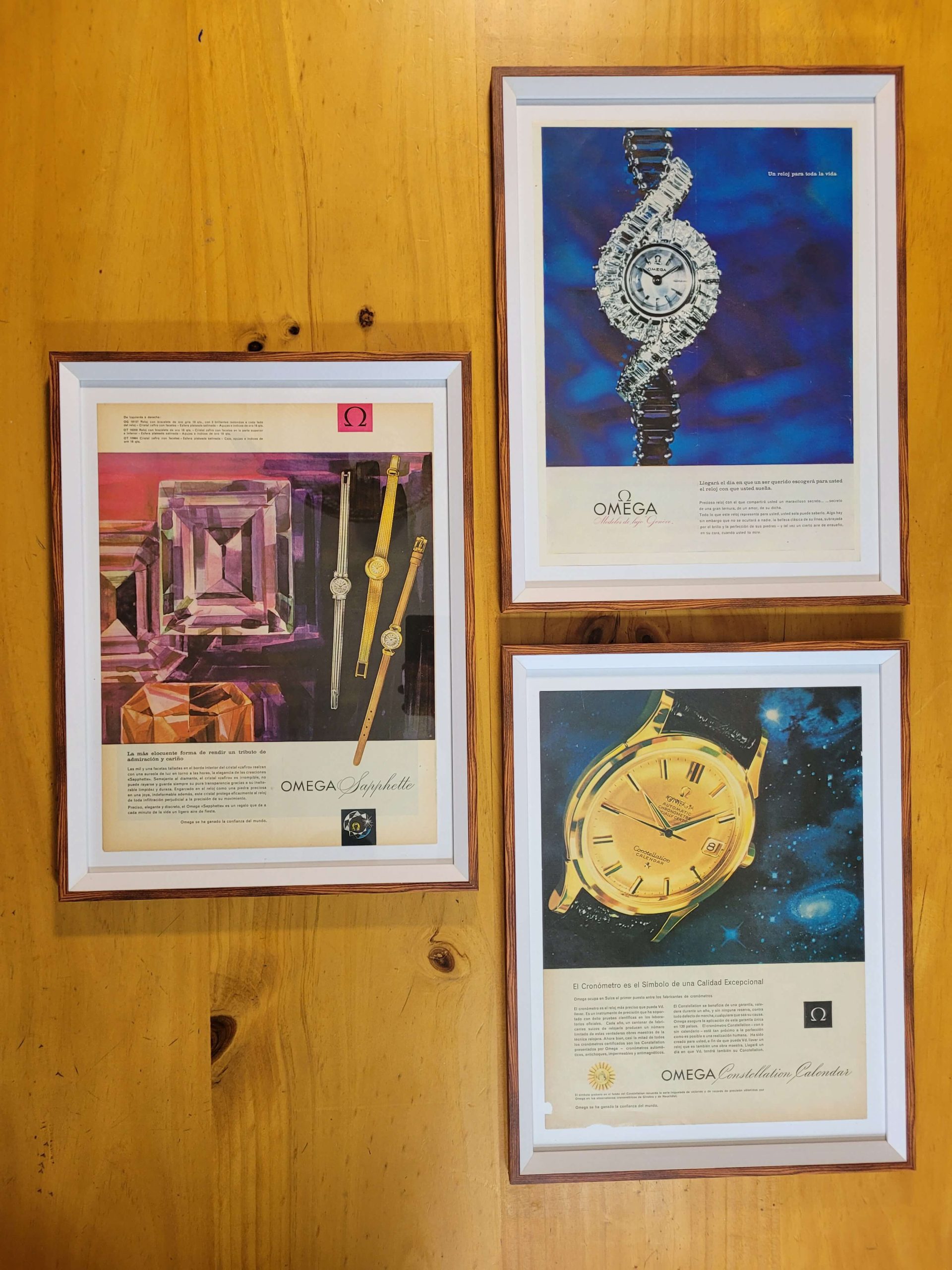 Pack cuadros PUBLICIDAD RELOJES OMEGA (años 50s)